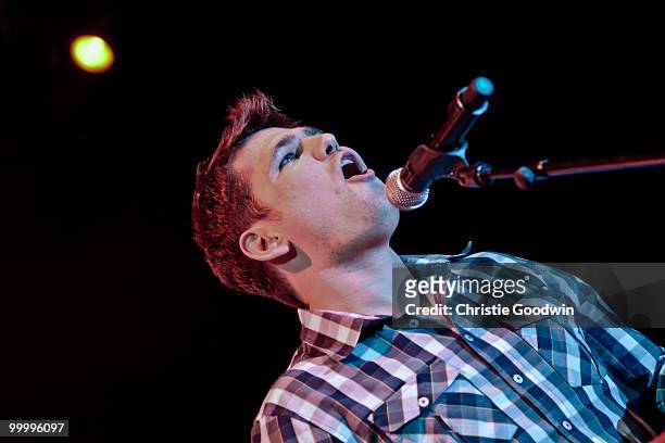 Roy Stride of Scouting For Girls performs on stage at Hammersmith Apollo on May 19, 2010 in London, England.
