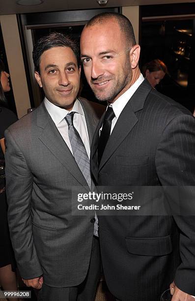 Producer Jason Weinberg and Jay Lane attend the "Art of Elysium Paradis Dinner and Party" at Michael Saylor's Yacht, Slip S05 during the 63rd Annual...