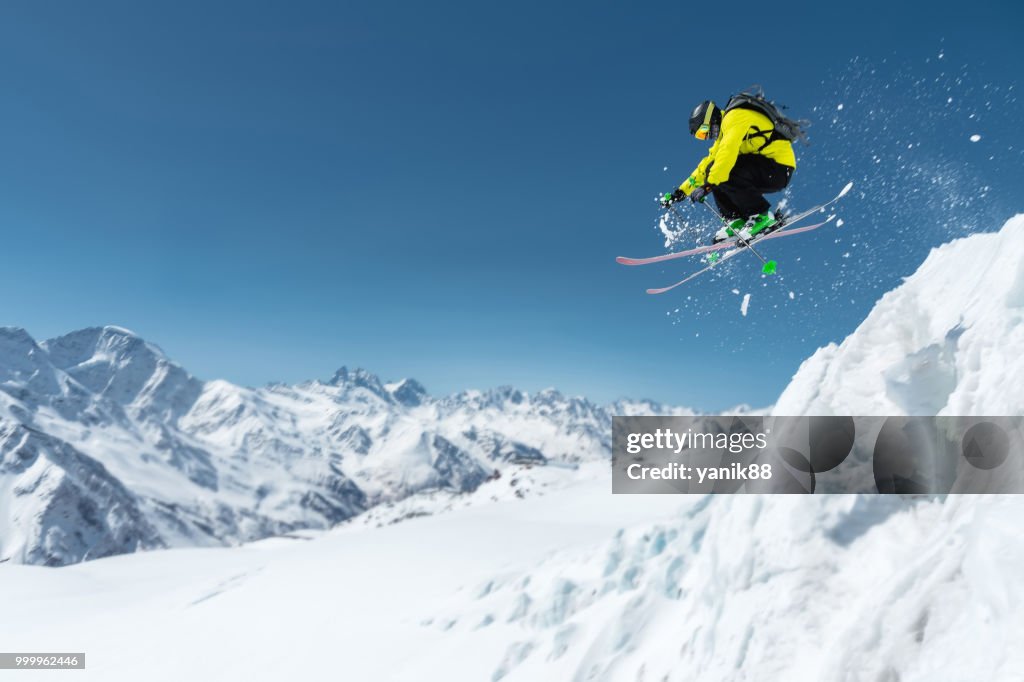Canvas Print A skier in full sports equipment