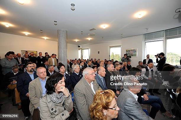 Genereal view of a press conference as Parma FC and Navigare announce the renewal of their sponsorship deal on May 19, 2010 in Rio Saliceto near...