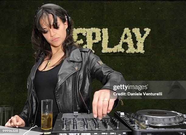 Actress Michelle Rodriguez DJ's at the Replay Party held at the Star Style Lounge during the 63rd Annual International Cannes Film Festival on May...