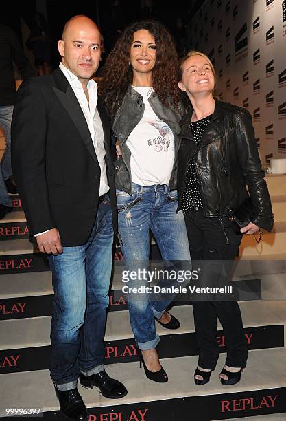 Replay's CEO Matteo Sinigaglia, Afef Jnifen and guest attend the Replay Party held at the Star Style Lounge during the 63rd Annual International...