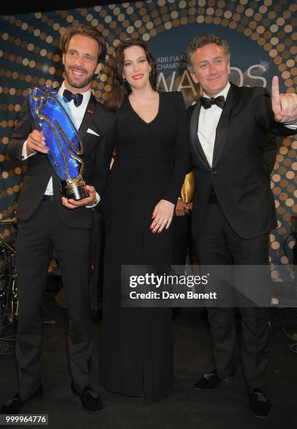 Formula E Champion Jean-Eric Vergne, Liv Tyler and Formula E CEO Alejandro Agag attend the 2017/18 ABB FIA Formula E Championship Awards Dinner...