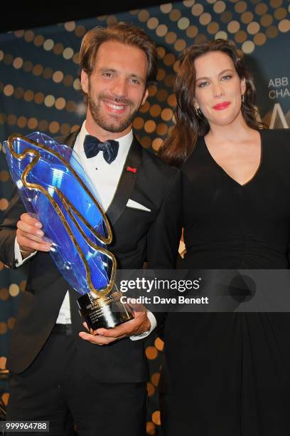 Formula E Champion Jean-Eric Vergne and Liv Tyler attend the 2017/18 ABB FIA Formula E Championship Awards Dinner following the Formula E 2018 Qatar...