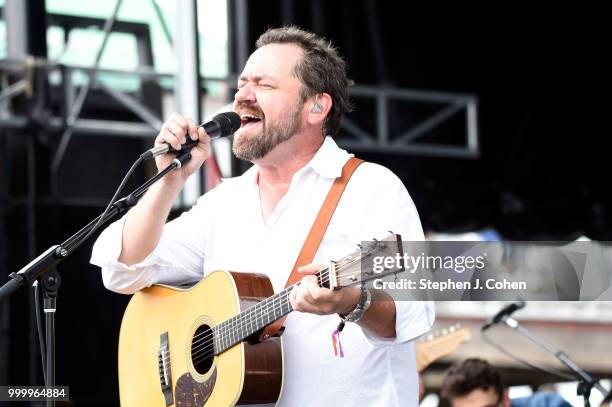 Dan Tyminski of the band Tyminski performs on Day 3 of the 2018 Forecastle Music Festival on July 15, 2018 in Louisville, Kentucky.