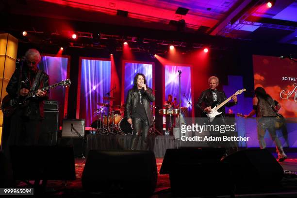 Robby Krieger, Alice Cooper, Don Felder and Ryan Roxie perform at the 2018 So the World May Hear Awards Gala benefitting Starkey Hearing Foundation...