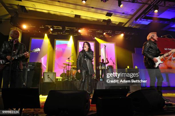 Robby Krieger, Alice Cooper and Don Felder perform at the 2018 So the World May Hear Awards Gala benefitting Starkey Hearing Foundation at the Saint...
