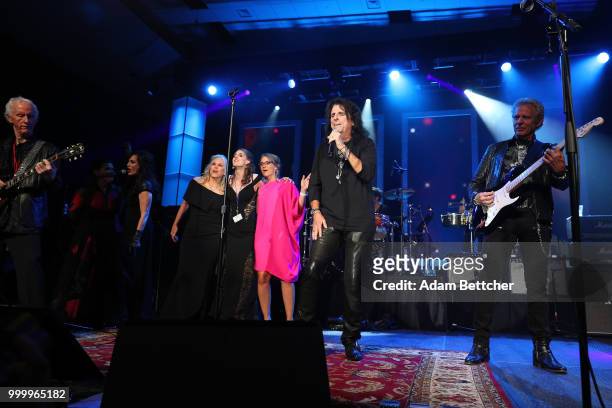 Robby Krieger, Alice Cooper and Don Felder perform at the 2018 So the World May Hear Awards Gala benefitting Starkey Hearing Foundation at the Saint...