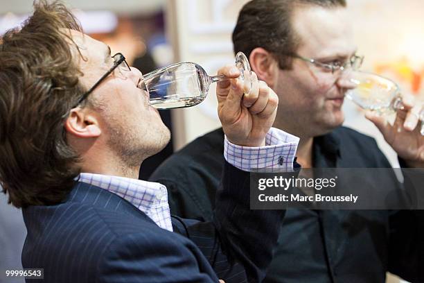 Visitors sample the wines at the London International Wine Fair 2010 at ExCel on May 19, 2010 in London, England. The fair runs through May 20.