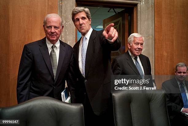 May 19: Former Secretary of State James Baker Chairman John Kerry, D-Mass., and ranking member Richard G. Lugar, R-Ind., at the beginning of the...