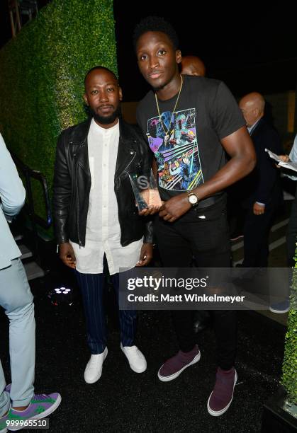 Lamorne Morris and Victor Oladipo attend the 33rd Annual Cedars-Sinai Sports Spectacular at The Compound on July 15, 2018 in Inglewood, California.
