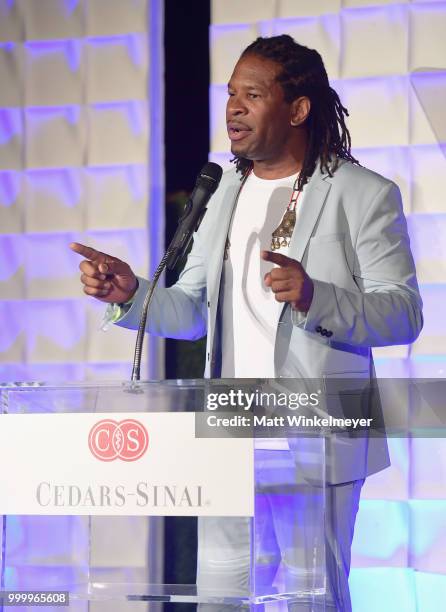 Host LZ Granderson speaks onstage during the 33rd Annual Cedars-Sinai Sports Spectacular at The Compound on July 15, 2018 in Inglewood, California.