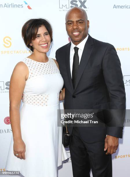 Yazmin Cader Frazier and Kevin Frazier arrive to the 33rd Annual Cedars-Sinai Sports Spectacular Gala held on July 15, 2018 in Los Angeles,...