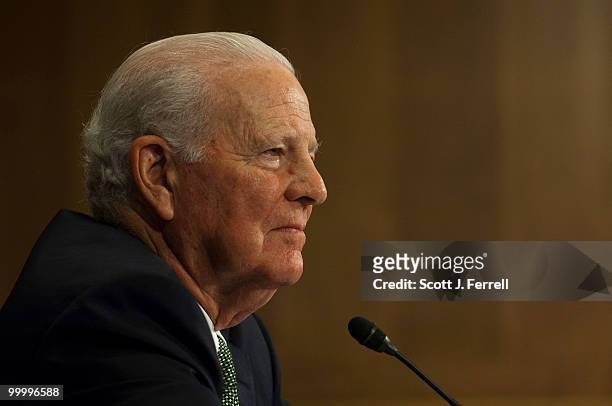 May 19: Former Secretary of State James Baker testifies during the Senate Foreign Relations hearing on the new Strategic Arms Reduction Treaty .