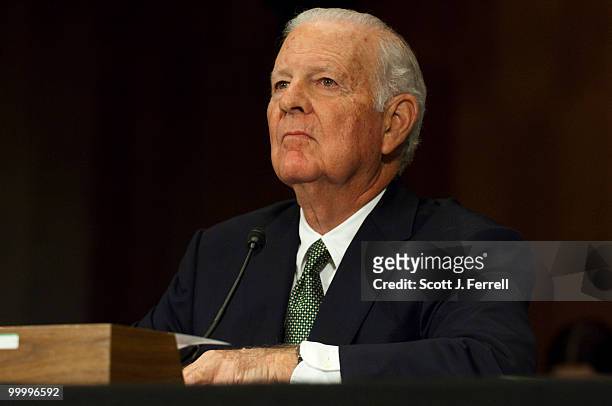 May 19: Former Secretary of State James Baker testifies during the Senate Foreign Relations hearing on the new Strategic Arms Reduction Treaty .