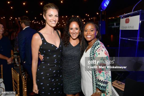 Erin Andrews, honoree Constance Schwartz Morini and Shante Broadus attend the 33rd Annual Cedars-Sinai Sports Spectacular at The Compound on July 15,...