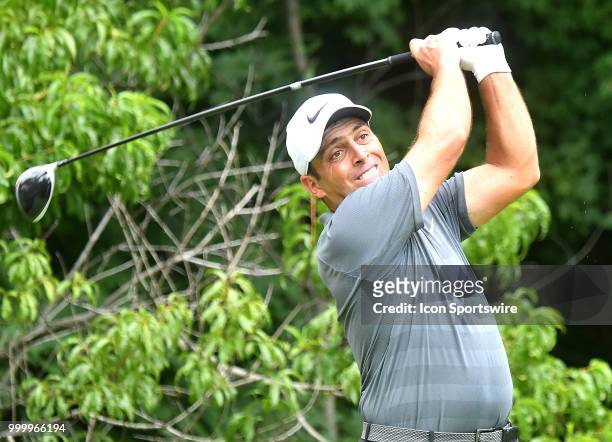 Francesco Mollinari tees off on the hole during the final round of the John Deere Classic on July 15 at TPC Deere Run, Silvis, IL.