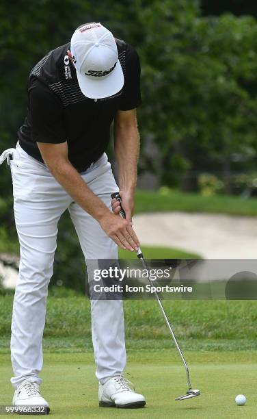 Bronson Burgoon putts on the green during the final round of the John Deere Classic on July 15 at TPC Deere Run, Silvis, IL.