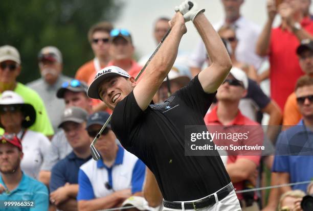 Bronson Burgoon tees off on the hole during the final round of the John Deere Classic on July 15 at TPC Deere Run, Silvis, IL.