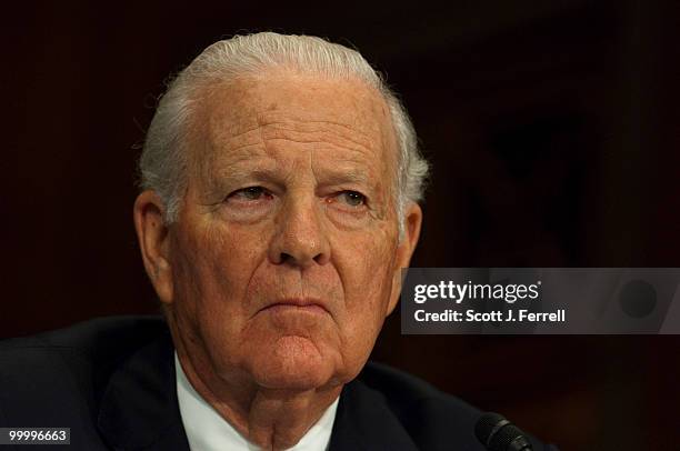 May 19: Former Secretary of State James Baker testifies during the Senate Foreign Relations hearing on the new Strategic Arms Reduction Treaty .