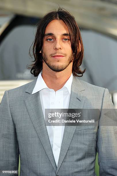 Vladimir Restoin-Roitfeld attends the Fair Game Cocktail Party hosted by Giorgio Armani held aboard his boat 'Main' during the 63rd Annual...