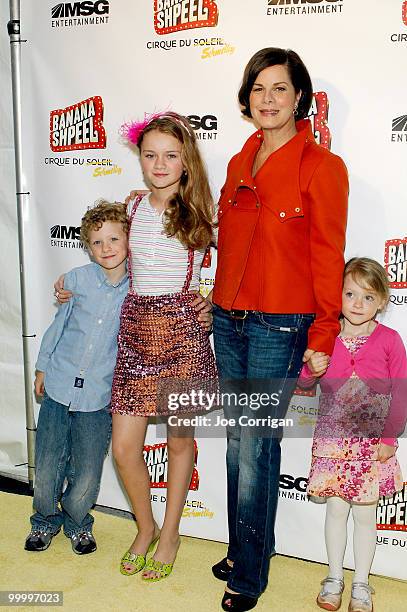 Actress Marcia Gay Harden and her children attend opening night of Cirque du Soleil's "Banana Shpeel" at the Beacon Theatre on May 19, 2010 in New...