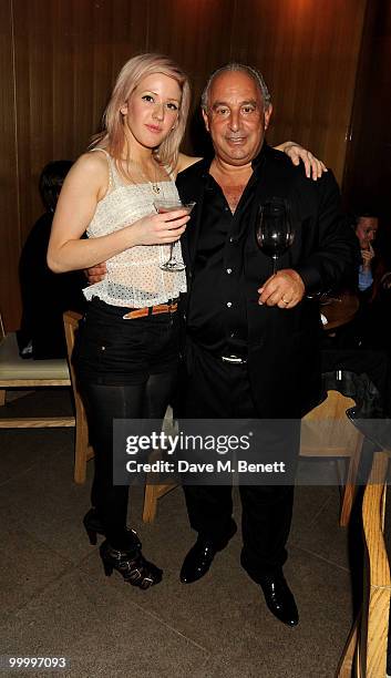 Ellie Golding and Sir Philip Green attend the launch party for the opening of TopShop's Knightsbridge store on May 19, 2010 in London, England.