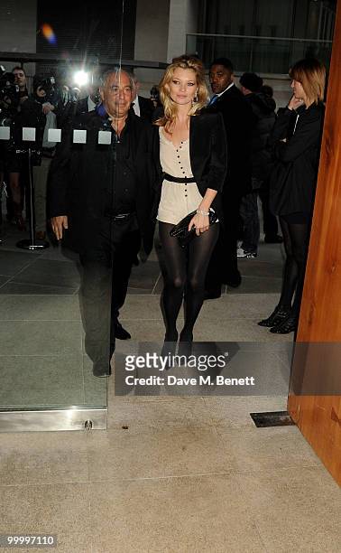 Sir Philip Green and Kate Moss attend the launch party for the opening of TopShop's Knightsbridge store on May 19, 2010 in London, England.