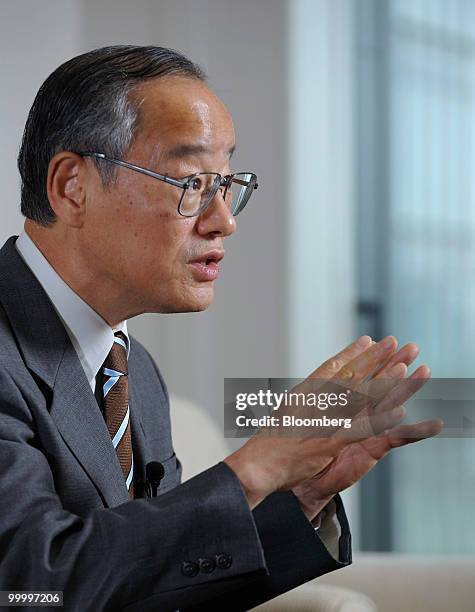 Eiji Hosoya, chairman of Resona Holdings Inc., speaks during an interview in Tokyo, Japan, on Wednesday, May 19, 2010. Resona Holdings Inc., Japan's...