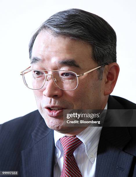 Nobuhiro Endo, president of NEC Corp., speaks during an interview in Tokyo, Japan, on Wednesday, May 19, 2010. NEC Corp. Said investments in its...