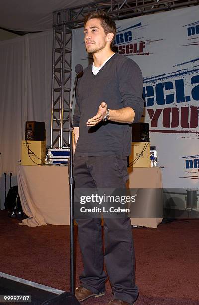 Jake Gyllenhaal at the Declare Yourself "Hollywood Celebrates Democracy" event on March 2. Declare Yourself is a national nonpartisan, nonprofit...