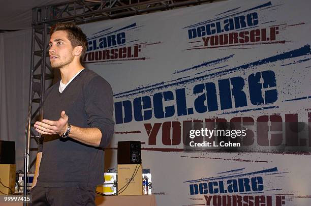 Jake Gyllenhaal at the Declare Yourself "Hollywood Celebrates Democracy" event on March 2. Declare Yourself is a national nonpartisan, nonprofit...