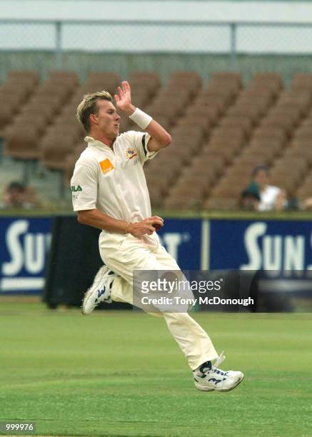 Brett Lee of Australia in action during the 3rd Test match between Australia and New Zealand at the WACA ground in Perth, Australia. DIGITAL IMAGE...