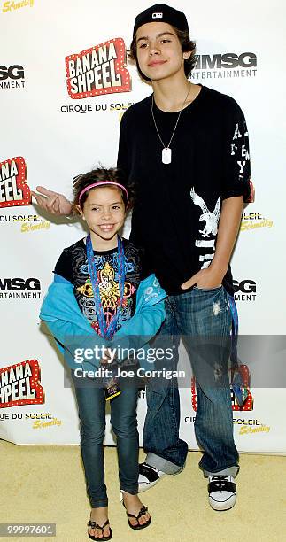 Actor Jake Austin and little sister Ava Austin attend the opening night of Cirque du Soleil's ''Banana Shpeel'' at the Beacon Theatre on May 19, 2010...