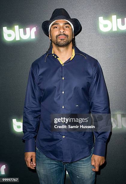 Boxer David Haye arrives at the Blur video game launch party at Sound on May 19, 2010 in London, England.