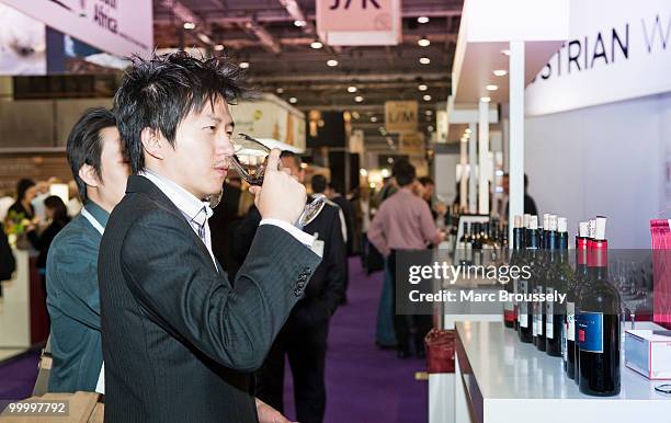 Visitors sample the wines at the London International Wine Fair 2010 at ExCel on May 19, 2010 in London, England. The fair runs through May 20.