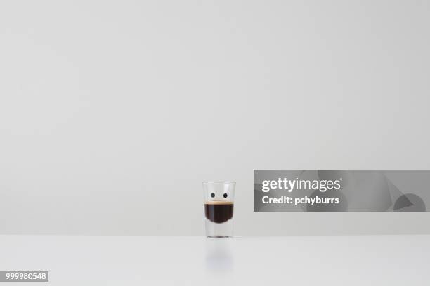 espresso coffee with a smiley face - pchyburrs stock pictures, royalty-free photos & images