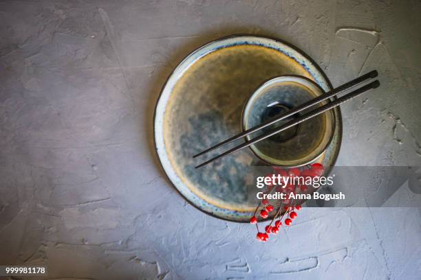 table set with chopsticks - anna stock pictures, royalty-free photos & images