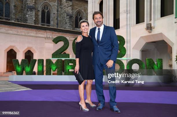 Henri Leconte and Maria Dowlatshahi attend the Wimbledon Champions Dinner at The Guildhall on July 15, 2018 in London, England.