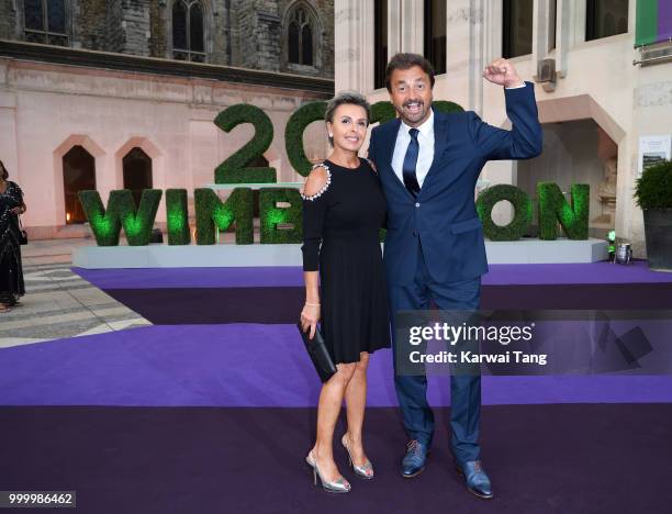 Henri Leconte and Maria Dowlatshahi attend the Wimbledon Champions Dinner at The Guildhall on July 15, 2018 in London, England.