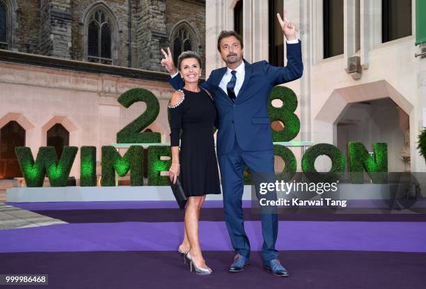 Henri Leconte and Maria Dowlatshahi attend the Wimbledon Champions Dinner at The Guildhall on July 15, 2018 in London, England.