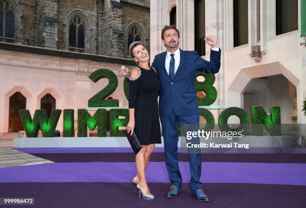 Henri Leconte and Maria Dowlatshahi attend the Wimbledon Champions Dinner at The Guildhall on July 15, 2018 in London, England.
