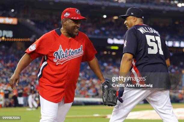 Tim Raines and Bernie Williams during the Legends & Celebrity Softball Game at Nationals Park on Sunday, July 15, 2018 in Washington, D.C. *** Tim...