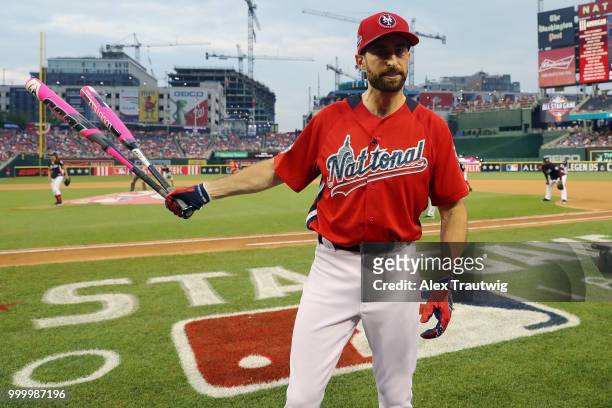 Scott Rogowsky gets ready to bat during the Legends & Celebrity Softball Game at Nationals Park on Sunday, July 15, 2018 in Washington, D.C. ***...