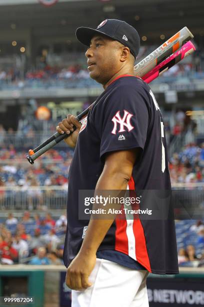 Bernie Williams gets ready to bat during the Legends & Celebrity Softball Game at Nationals Park on Sunday, July 15, 2018 in Washington, D.C. ***...