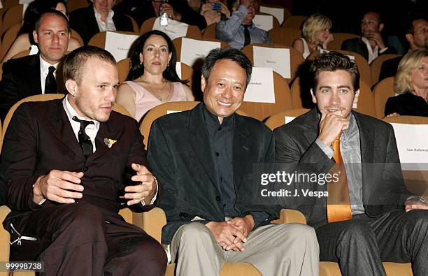 Heath Ledger, Ang Lee and Jake Gyllenhaal