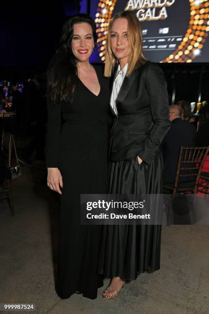 Liv Tyler and Uma Thurman attend the 2017/18 ABB FIA Formula E Championship Awards Dinner following the Formula E 2018 Qatar Airways New York City...