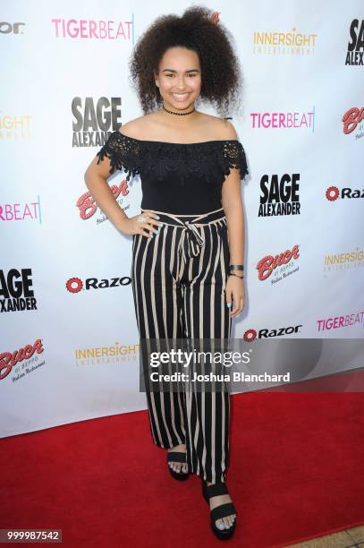 Sophie Glemaud attends "Sage Alexander: The Dark Realm" Launch Party Co-hosted by Innersight Entertainment and TigerBeat Media at El Rey Theatre on...