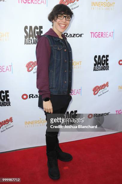 Tyler Gomez attends "Sage Alexander: The Dark Realm" Launch Party Co-hosted by Innersight Entertainment and TigerBeat Media at El Rey Theatre on July...