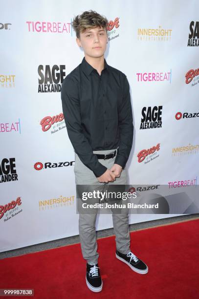 Tayson Madkor attends "Sage Alexander: The Dark Realm" Launch Party Co-hosted by Innersight Entertainment and TigerBeat Media at El Rey Theatre on...